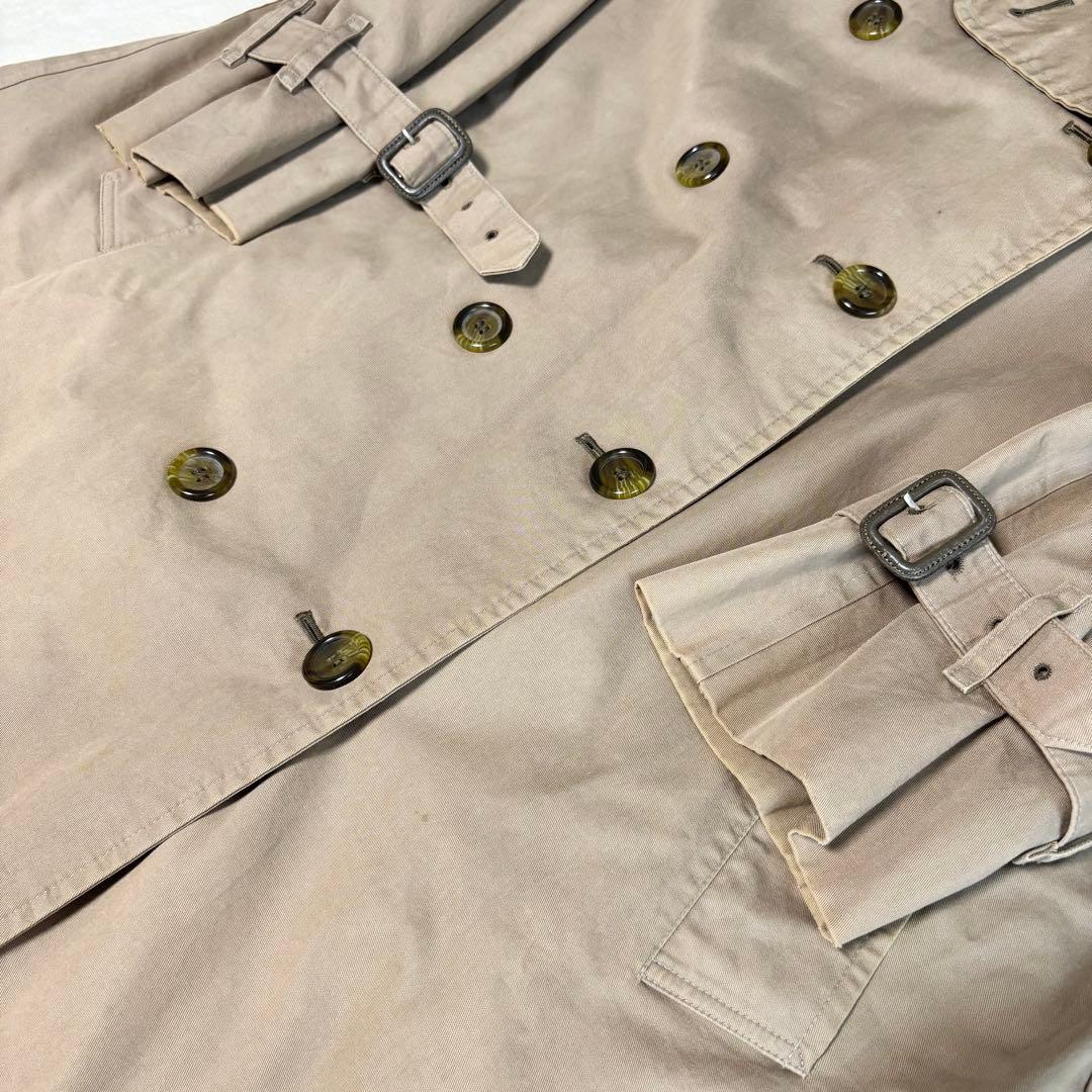 バーバリー　Burberry　トレンチコート　チェック　ベージュ　希少　Lサイズ