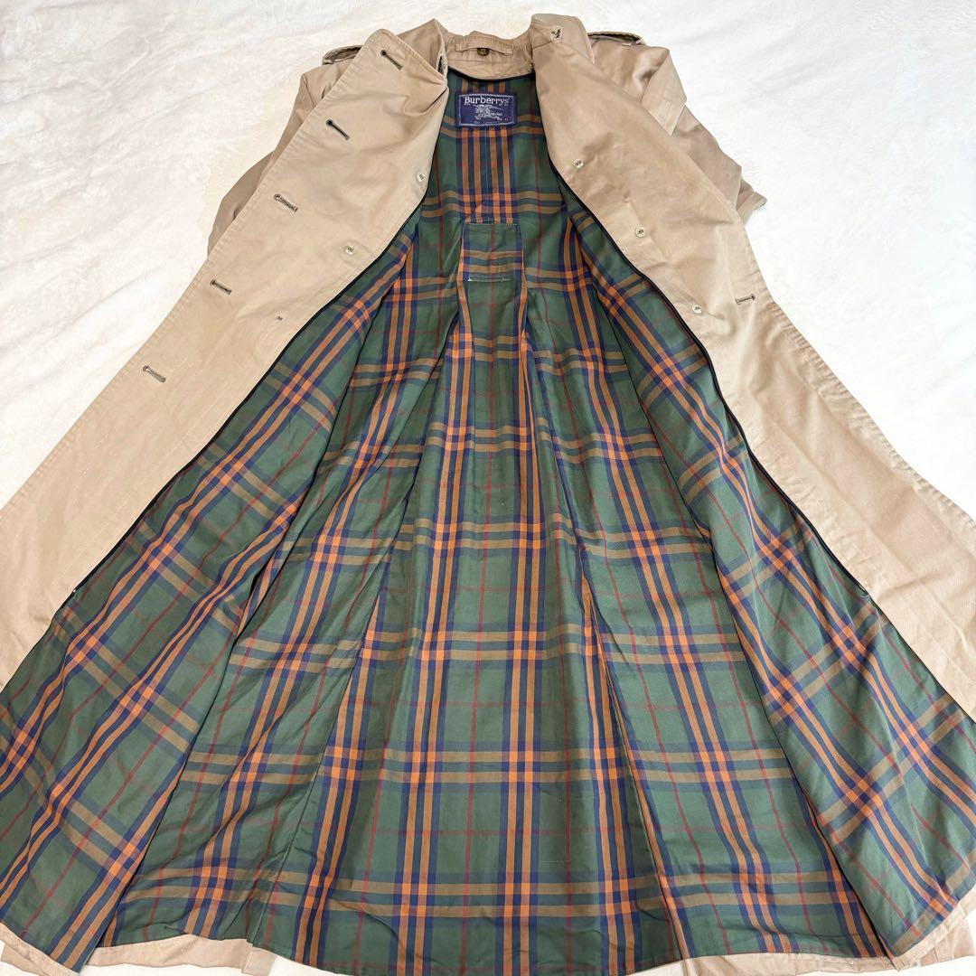 バーバリー　Burberry　トレンチコート　チェック　ベージュ　希少　Lサイズ