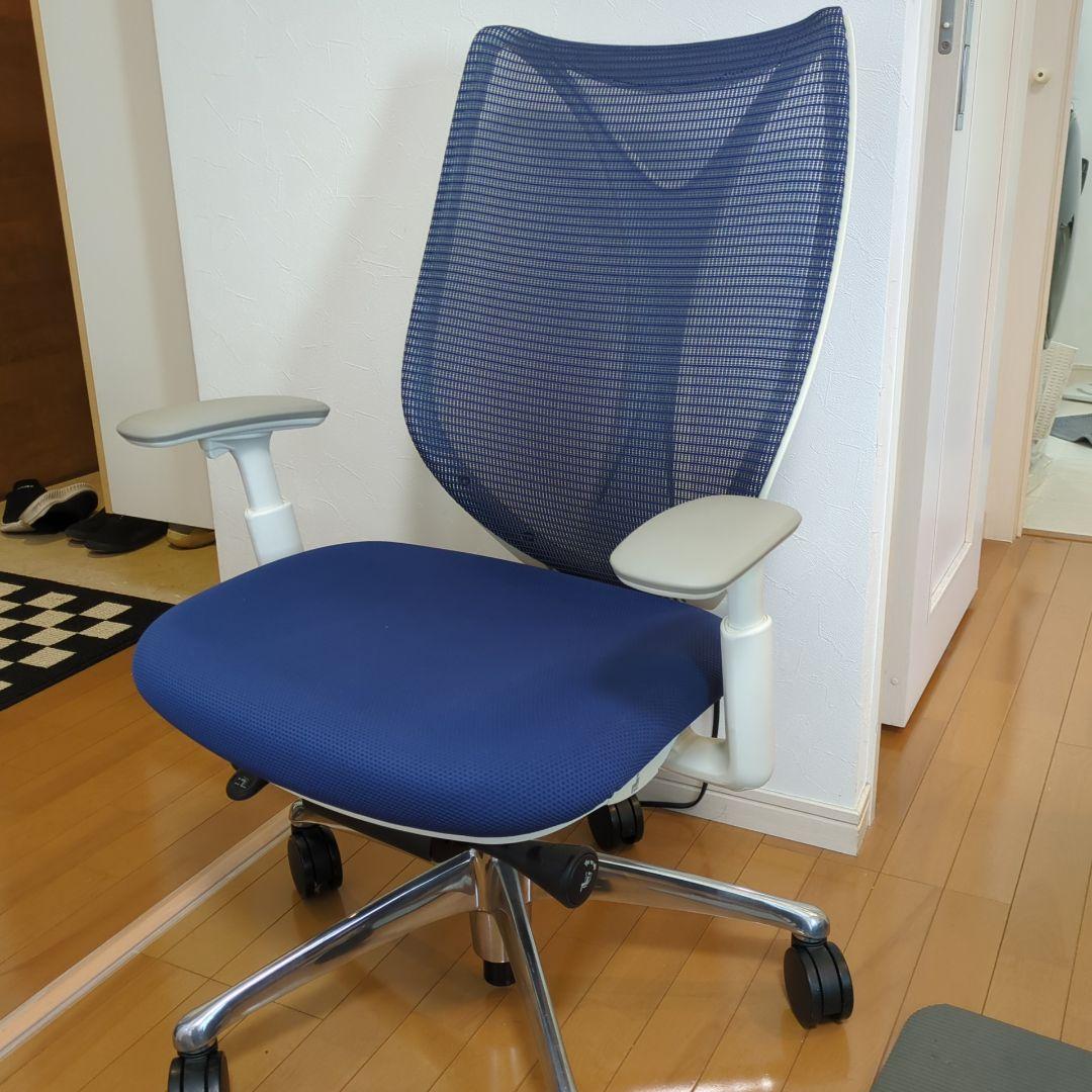 【まる様用】オカムラ　サブリナ　ハイバック　可動肘　ダークブルー　2019年製