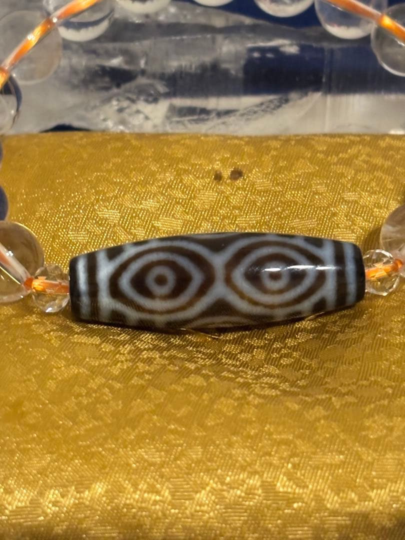 【天珠の王様】龍眼天珠ブレスレット 10mm水晶【広島・河内神社 御神水浄化済】