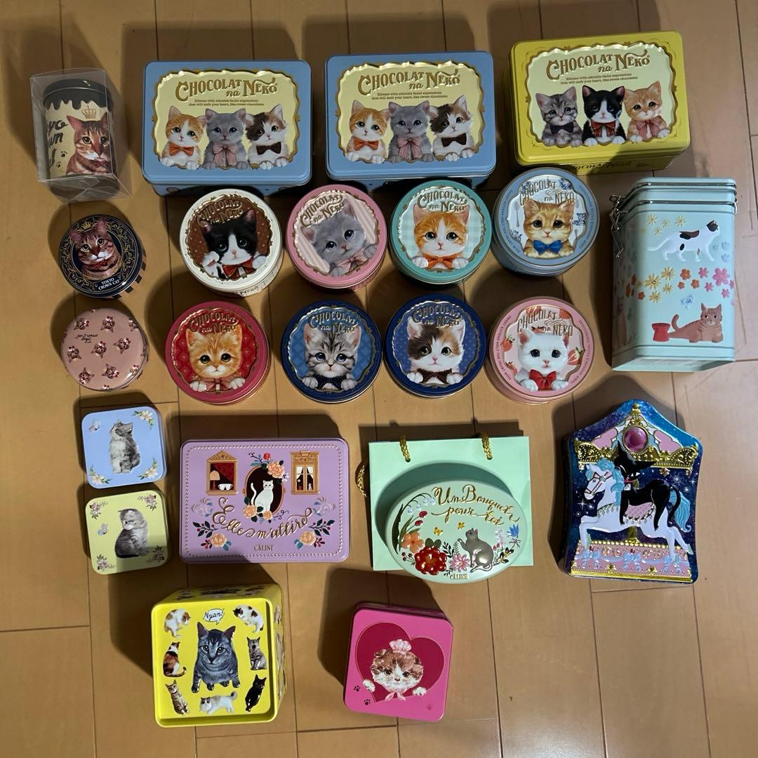 お菓子　空き缶　猫　ネコ　まとめ売り