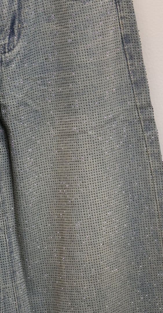 【完売品・激レア】1618 韓国Y2K ストーン付きルーズデニム Mサイズ