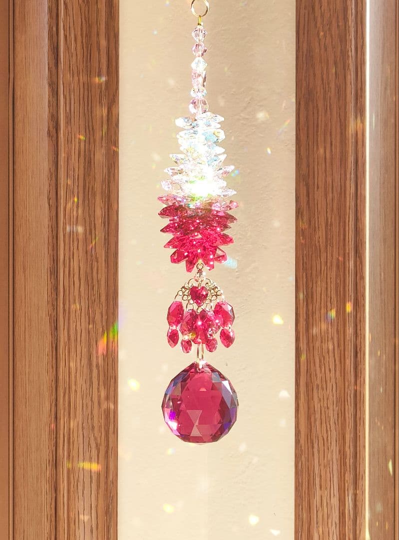 スワロフスキー✨️サンキャッチャー✨️ボルドーボール40mm