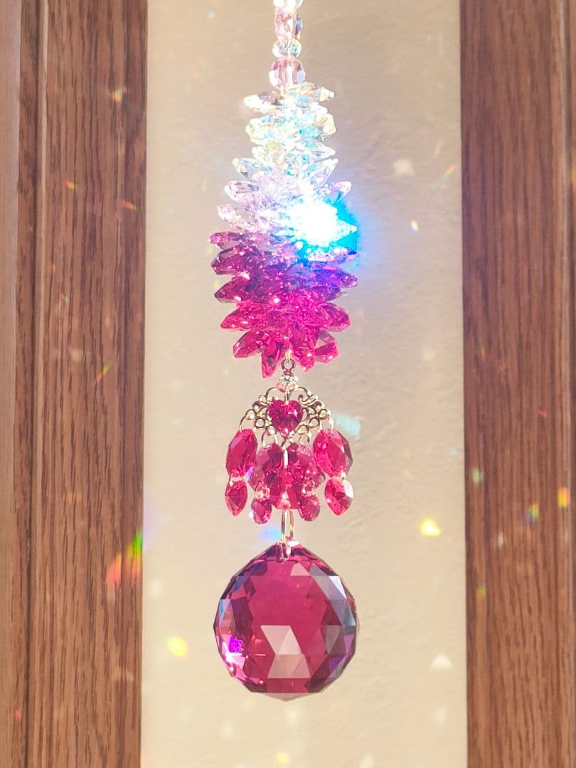 スワロフスキー✨️サンキャッチャー✨️ボルドーボール40mm