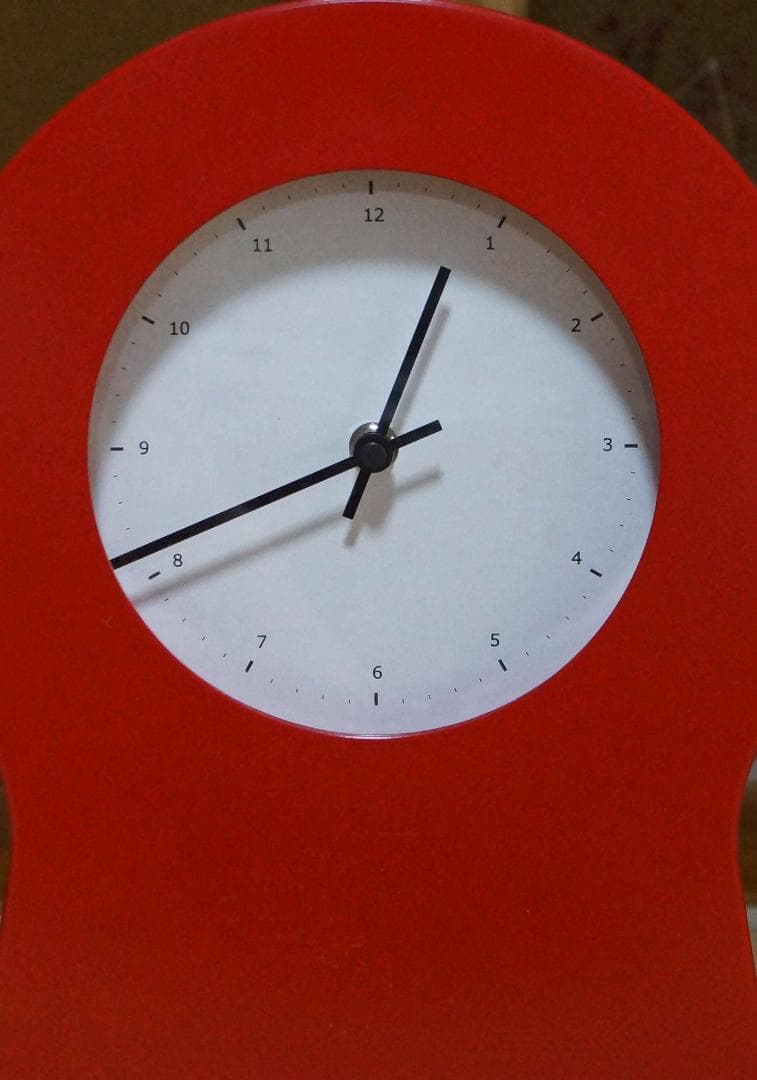 ★レア廃盤★北欧IKEA PS 1995★鍵穴型掛時計 置時計 収納付き赤レッド