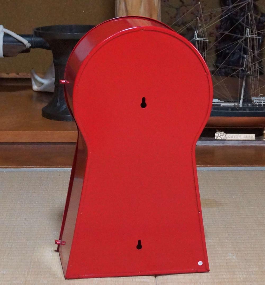 ★レア廃盤★北欧IKEA PS 1995★鍵穴型掛時計 置時計 収納付き赤レッド