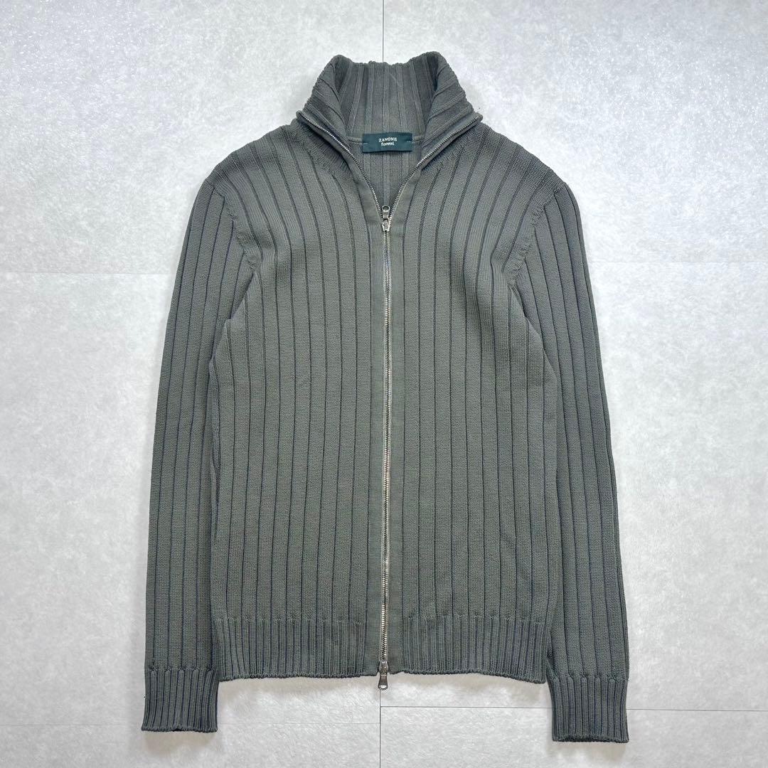 ZANONE flexwool ドライバーズニット ジップカーディガン リブ