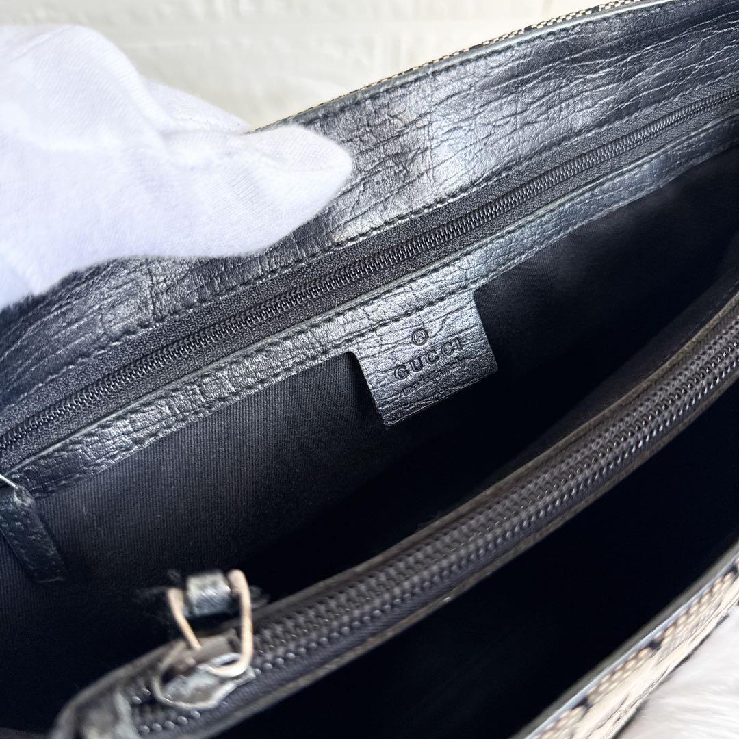 GUCCI バンブートートバッグ GG CANVAS キャンバス ブラック