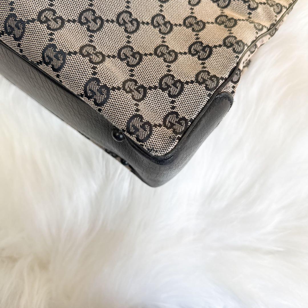 GUCCI バンブートートバッグ GG CANVAS キャンバス ブラック