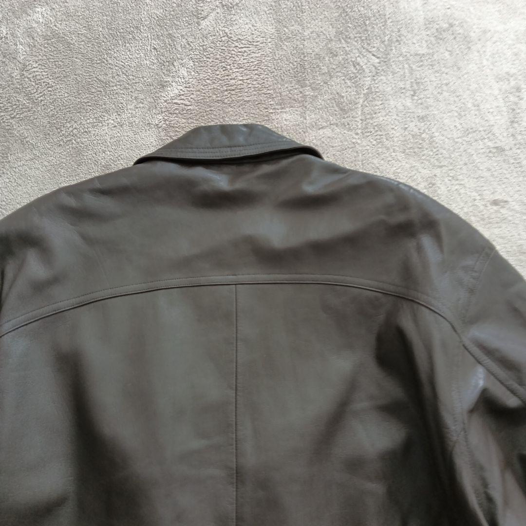 ピエールバルマン　ラムレザーコート ヴィンテージ　ブラウン　サイズLL