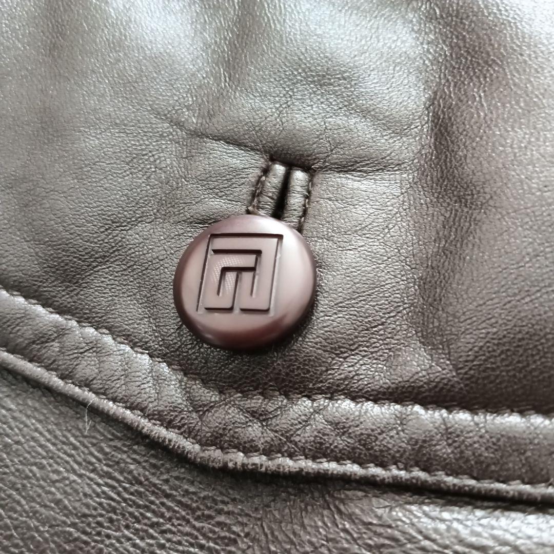 ピエールバルマン　ラムレザーコート ヴィンテージ　ブラウン　サイズLL