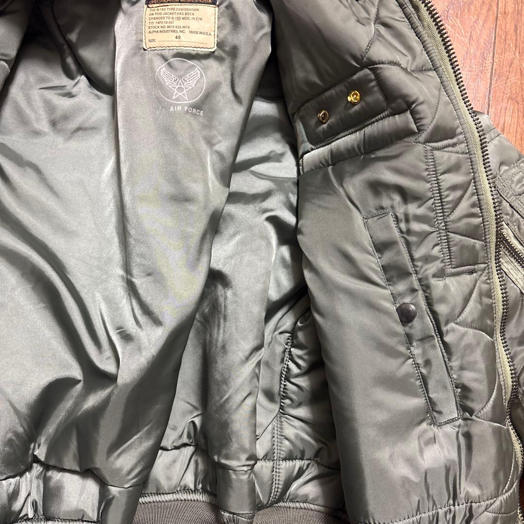 USA製 アルファB-15D フライトジャケット ヴィンテージ復刻SCOVILL