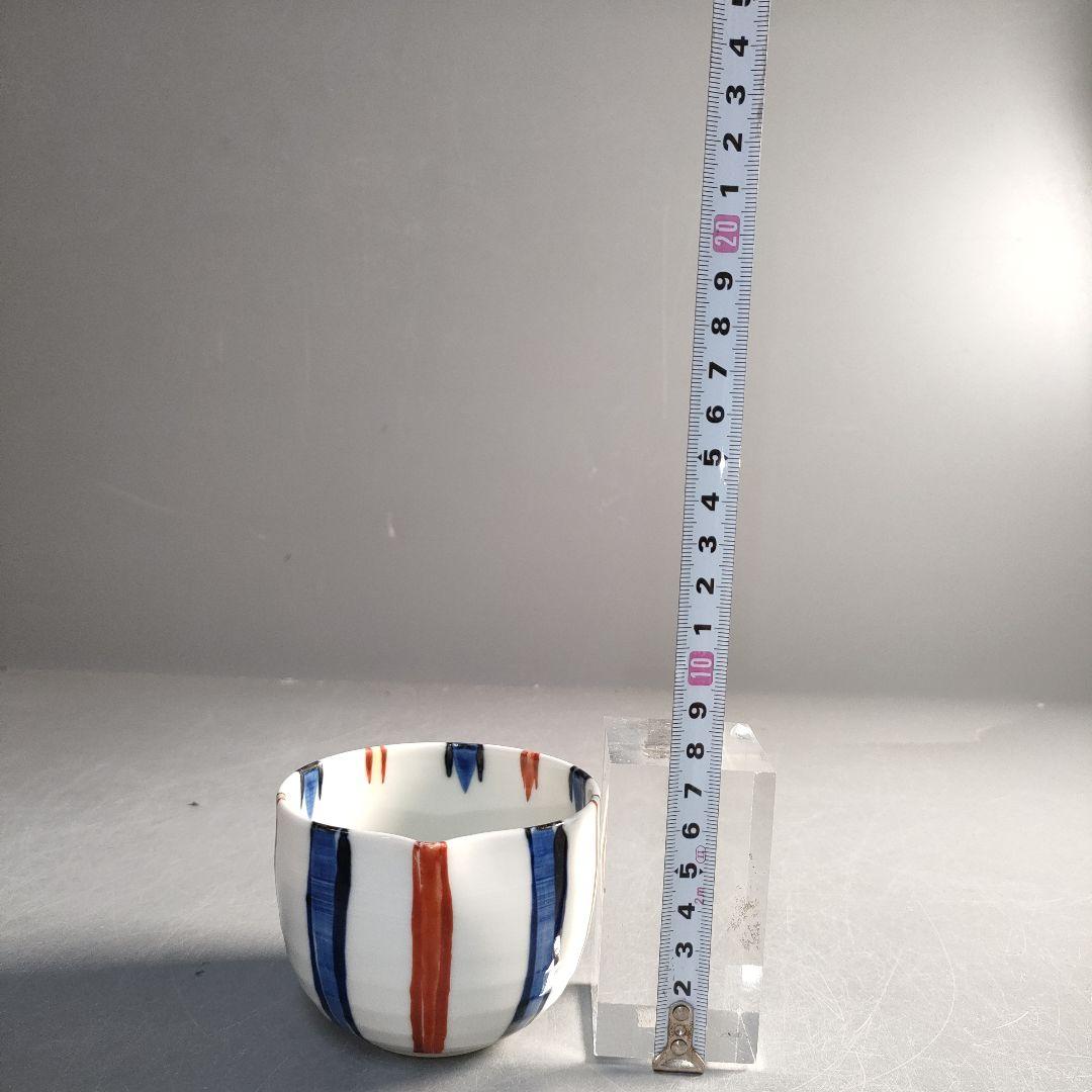 A1294-1/松谷窯/叶松谷/着彩兎草形口鉢5客/共箱/向付/銘々皿/懐石道具