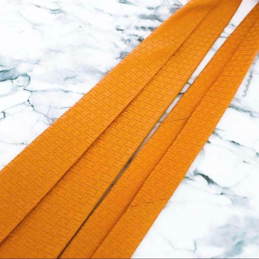 ✨未使用箱付きタグ付き✨エルメス　ファソネ　H柄 オレンジ　ネクタイ