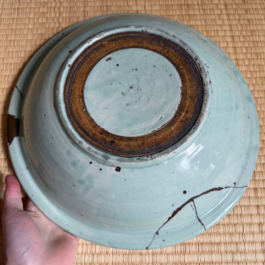 初期伊万里 古波佐見 青磁 大皿 大盤 江戸時代 呉須赤絵 鍋島 古美術 骨董
