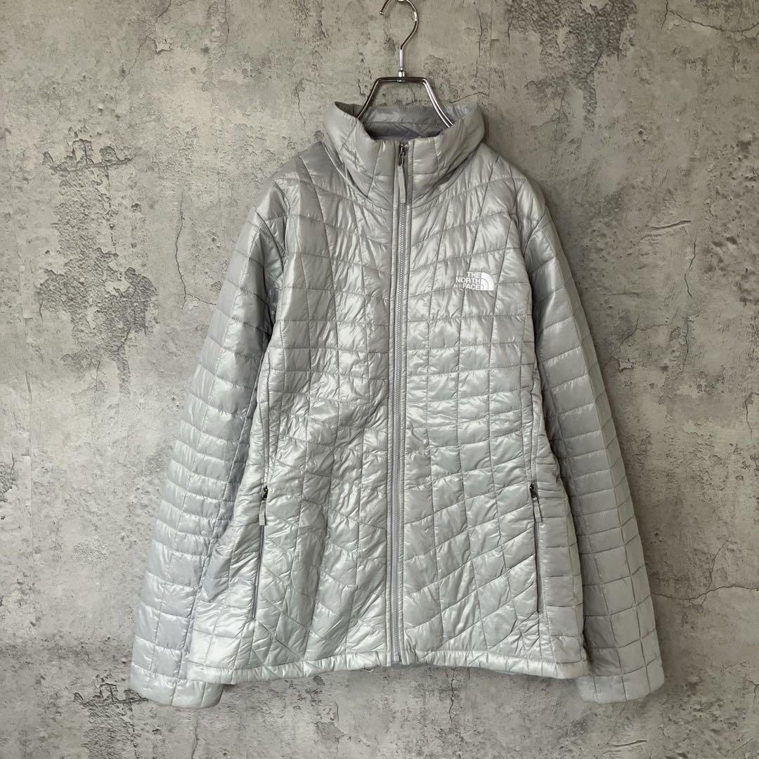 ザノースフェイス　ダウンジャケット　THERMOBALL 灰色　レディースL