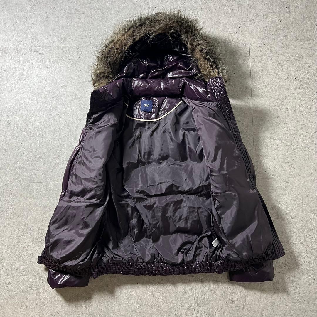 OLD GAP オールドギャップ ファーダウン 紫 光沢 Y2K 平成ギャル