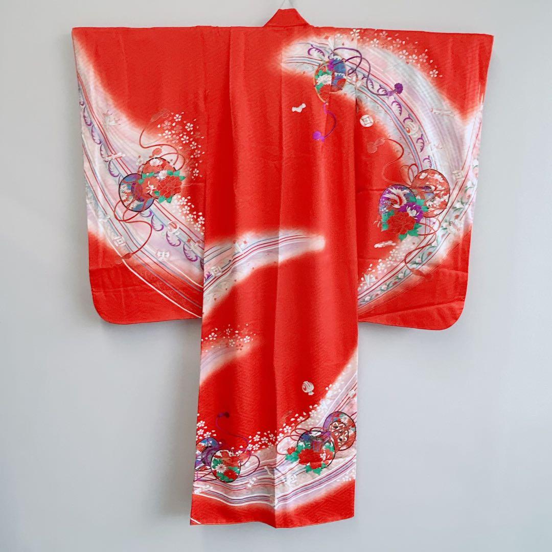 【お買い得セット】七五三　7歳女の子　赤　鼓　袋帯　51640