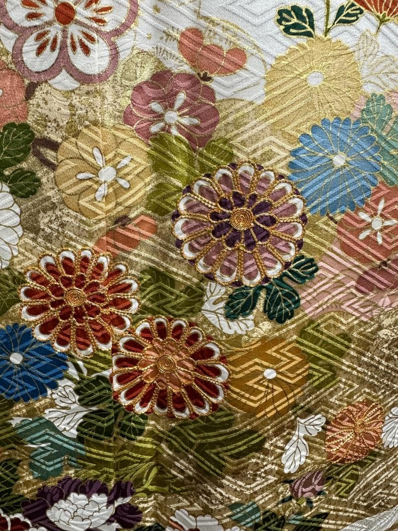 吉澤友禅 ピンク地 古典柄 金駒刺繍 振袖 袋帯フルセット