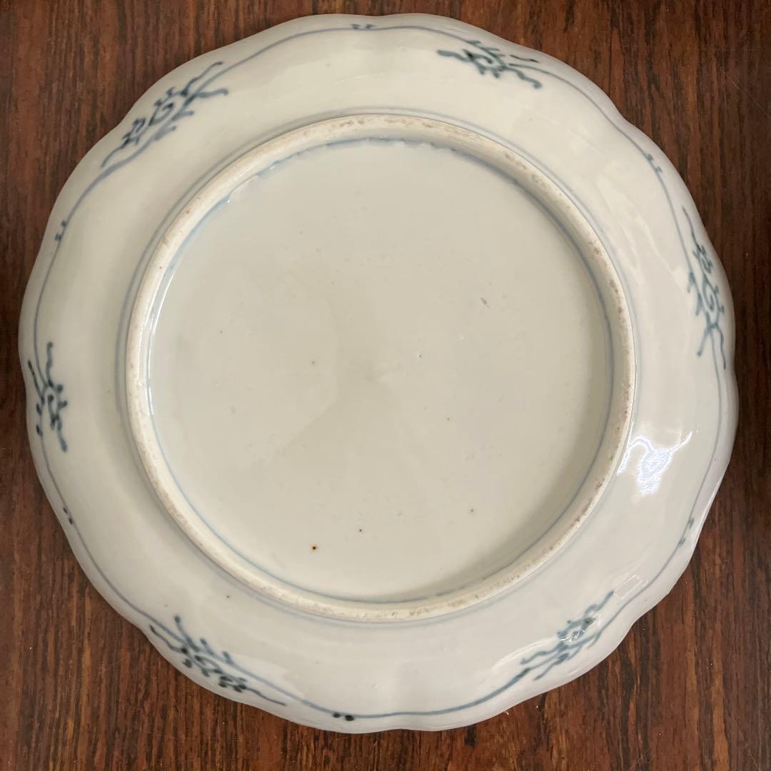 江戸後期〜明治初期｜古伊万里 7寸皿｜染錦 金彩色｜桜の木 唐人