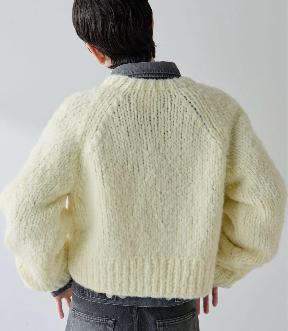 【現行商品】ウィムガゼット　ハンドニットカーディガン　レモンイエロー