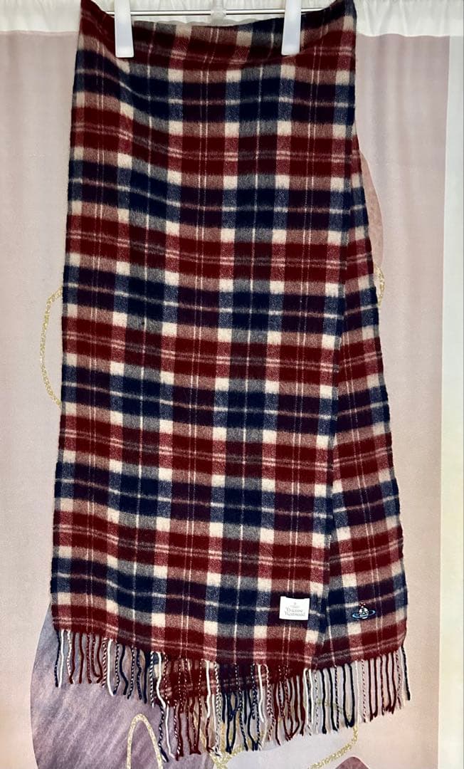 ヴィヴィアンウエストウッド タータンチェック カシミヤ 100% 大判マフラー