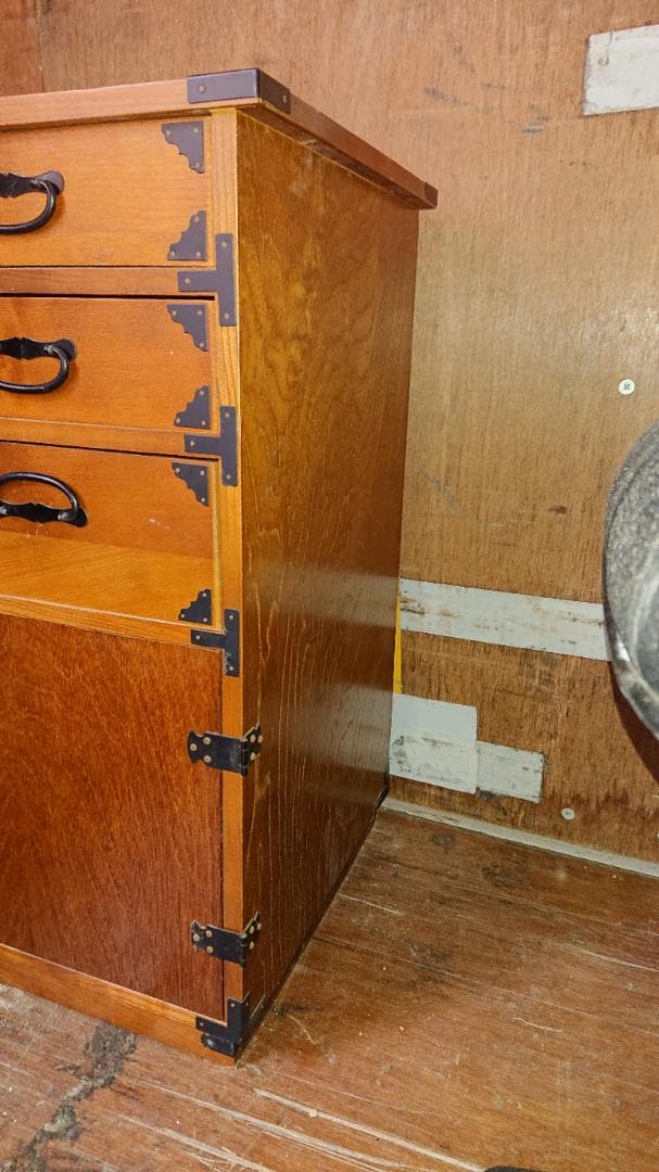 レトロ 収納棚 金庫付き 隠し錠あり