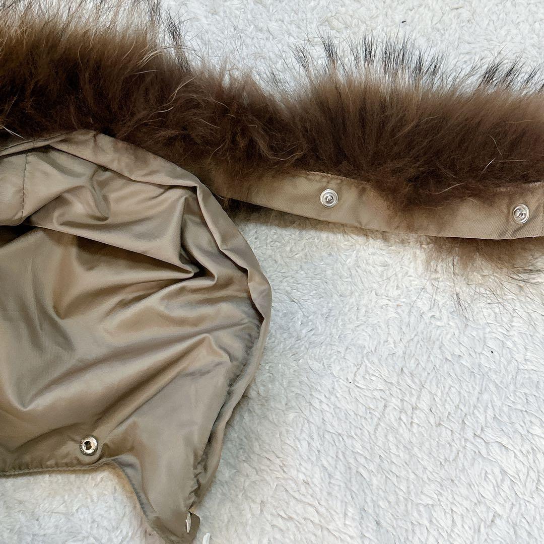 イネド　オリーブグリーン ダウンジャケット ファー付き　大きいサイズ