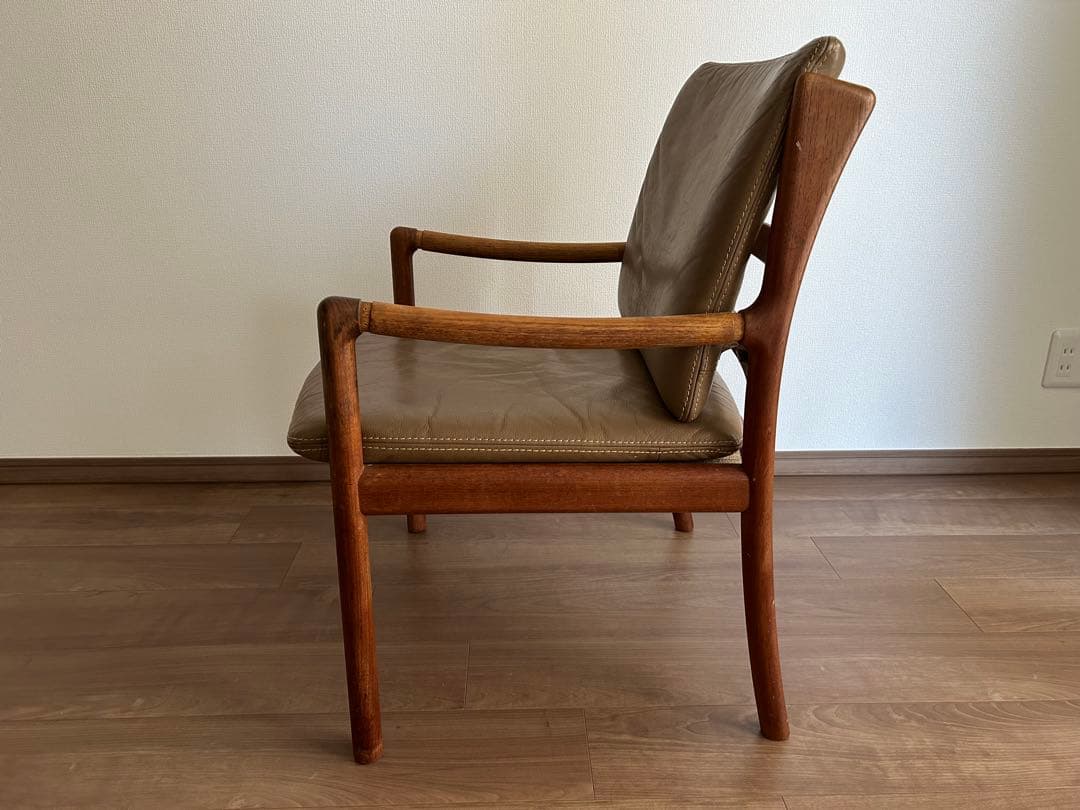 日田工芸 ヴィンテージ チーク無垢材×本革 アームチェア ダイニング マキシム