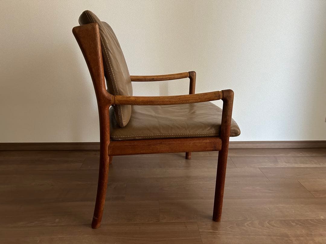 日田工芸 ヴィンテージ チーク無垢材×本革 アームチェア ダイニング マキシム