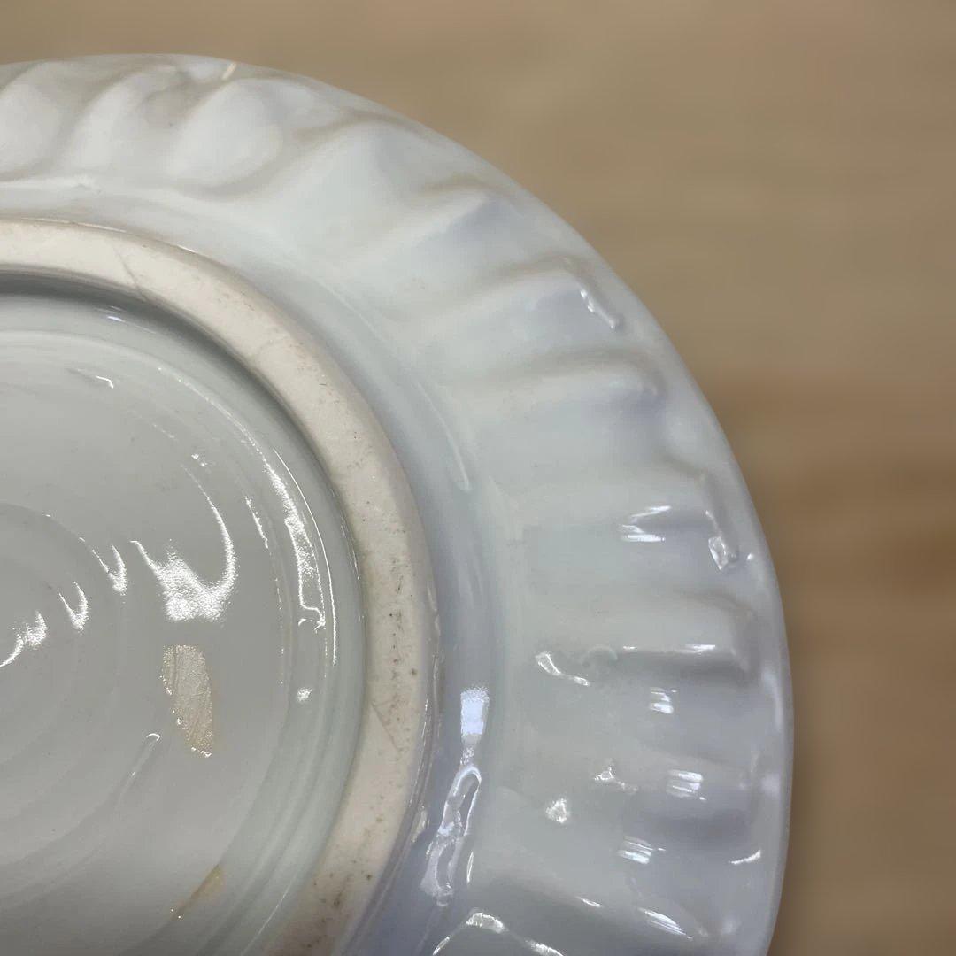 上田恒次　白磁菊皿　共箱