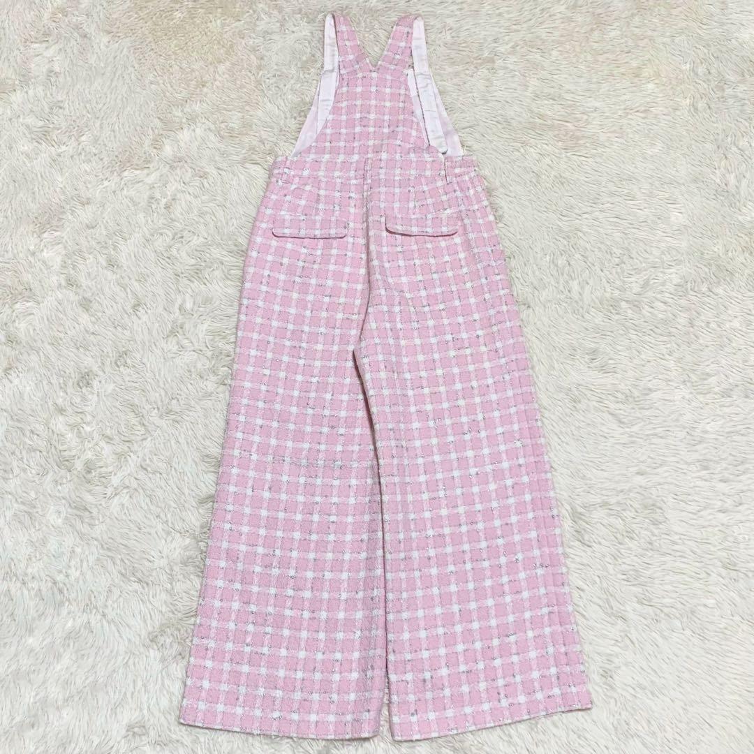 【極美品】グレースクラス サロペット ツイード チェック ピンク 36