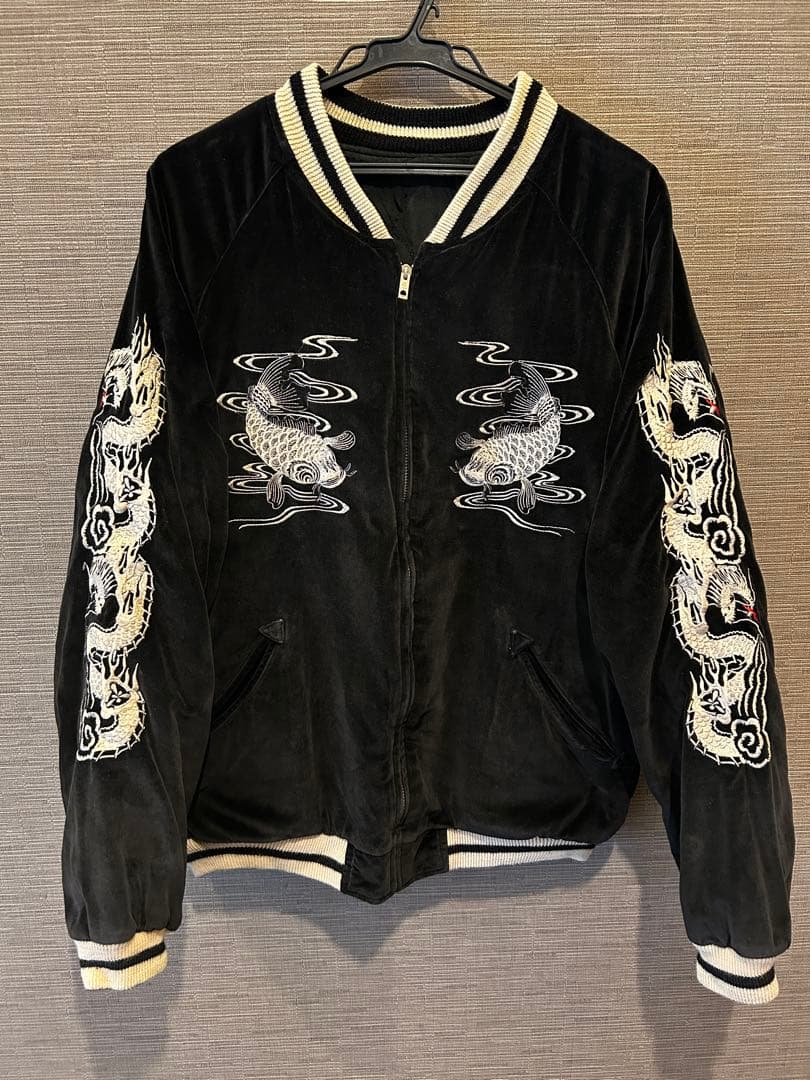 【レア】別珍スカジャン　ブラック　Mサイズ