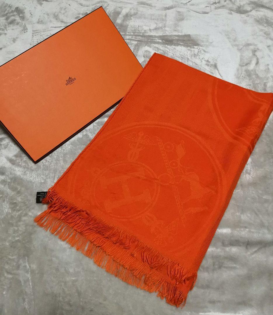 vatieさま専用　HERMES　エルメス　ニューリブリス ストール オレンジ