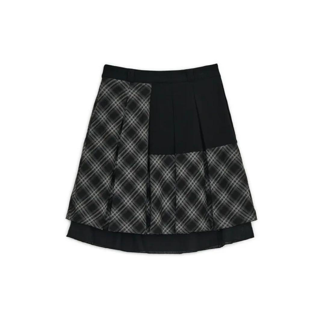 HUGYOURSKIN 新作Check Pleated Midi Skirt