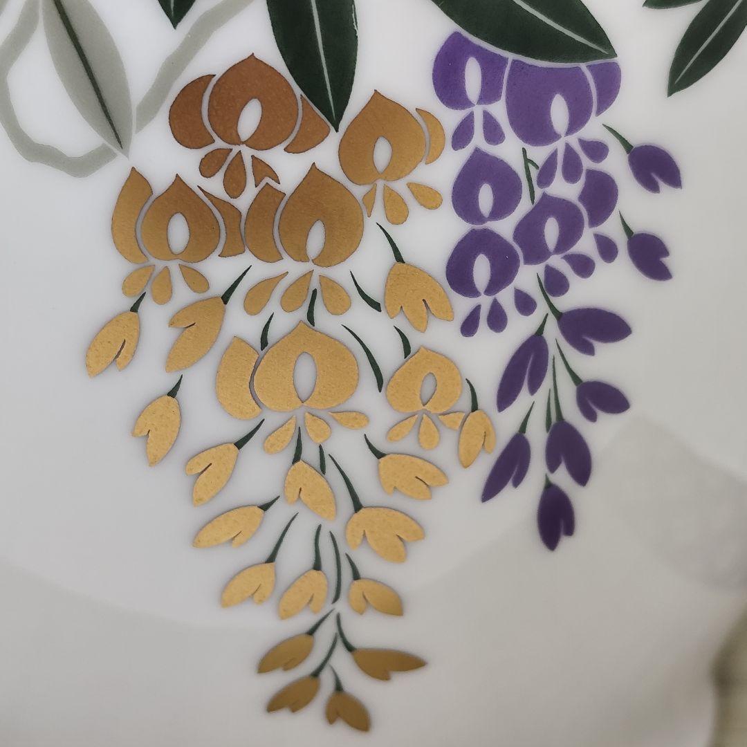 [希少] OKURA 大倉陶園 花器 花瓶 藤の花 フラワーベース 金彩