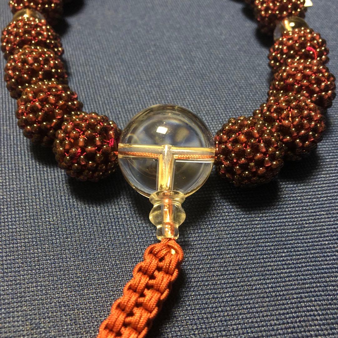 ガーネット　水晶　念珠
