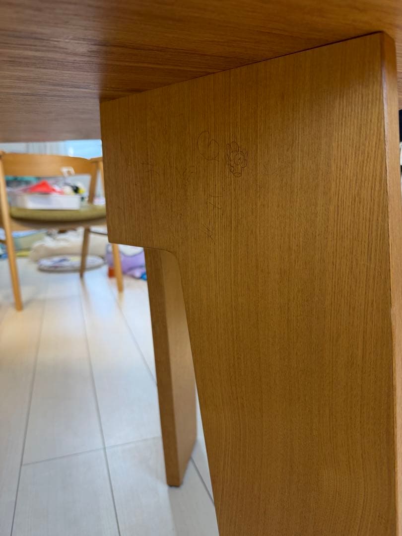 SHUNO 変形ダイニングテーブル 150cm ナチュラル