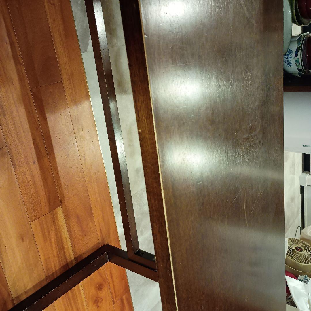 奥行き浅め！ブラウン木製仕事机デスク