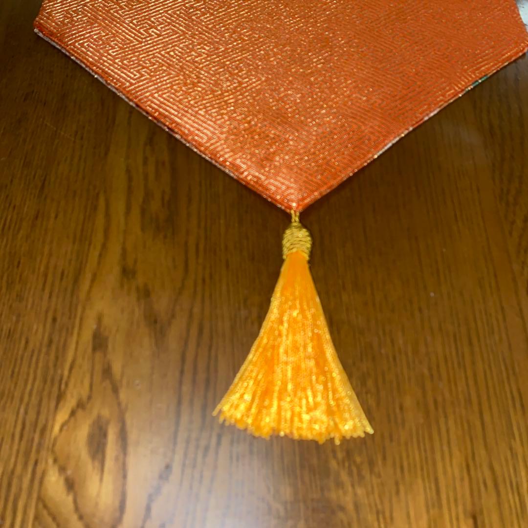 テーブルランナー　本佐賀錦　花丸　帯リメイク　正絹　長長尺