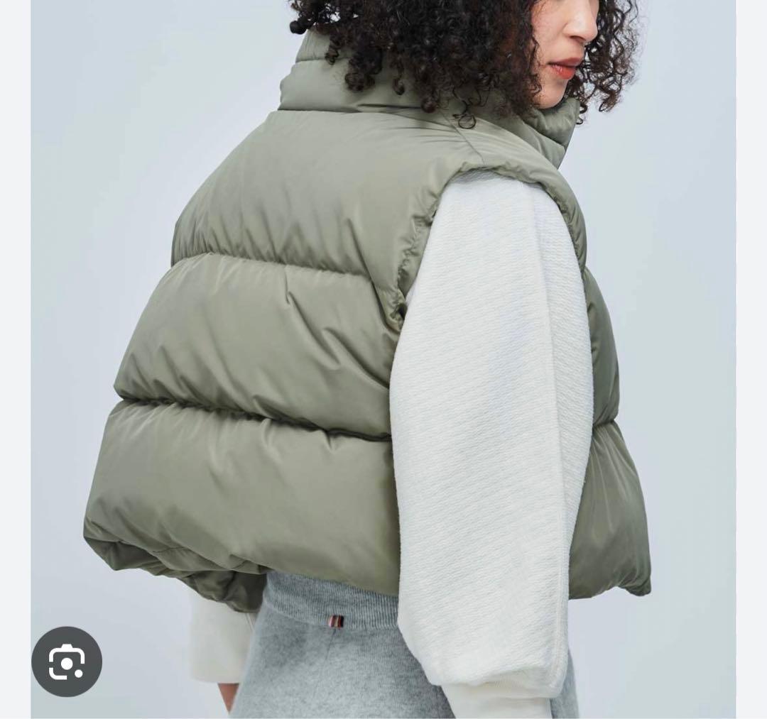 Bacon ブラック　クロップドダウンベスト