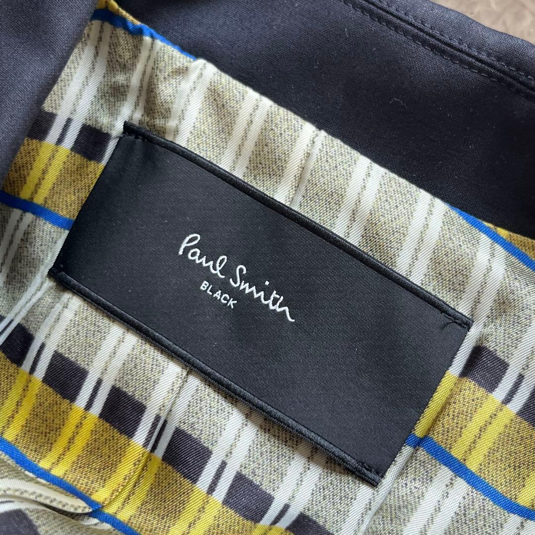 未使用級✨ポールスミスブラック 1ボタン　チェック　スーツ　セットアップ　紺　M