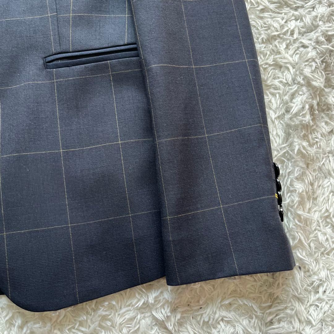 未使用級✨ポールスミスブラック 1ボタン　チェック　スーツ　セットアップ　紺　M
