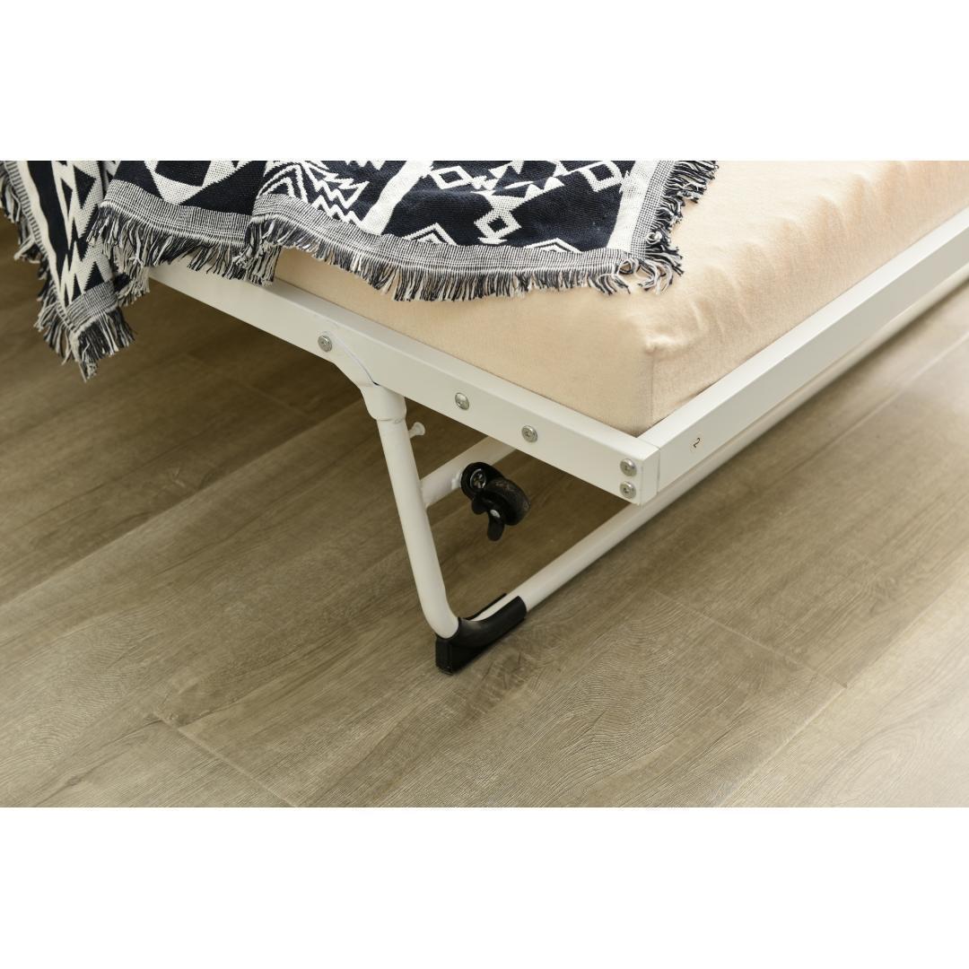 【ホワイト】 パイプベッド 折りたたみベッド ベッド 下収納 耐荷重120kg