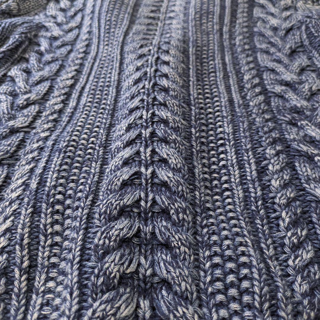 1piu1uguale3 ケーブルニットショールカラーカーディガン　カシミヤ混