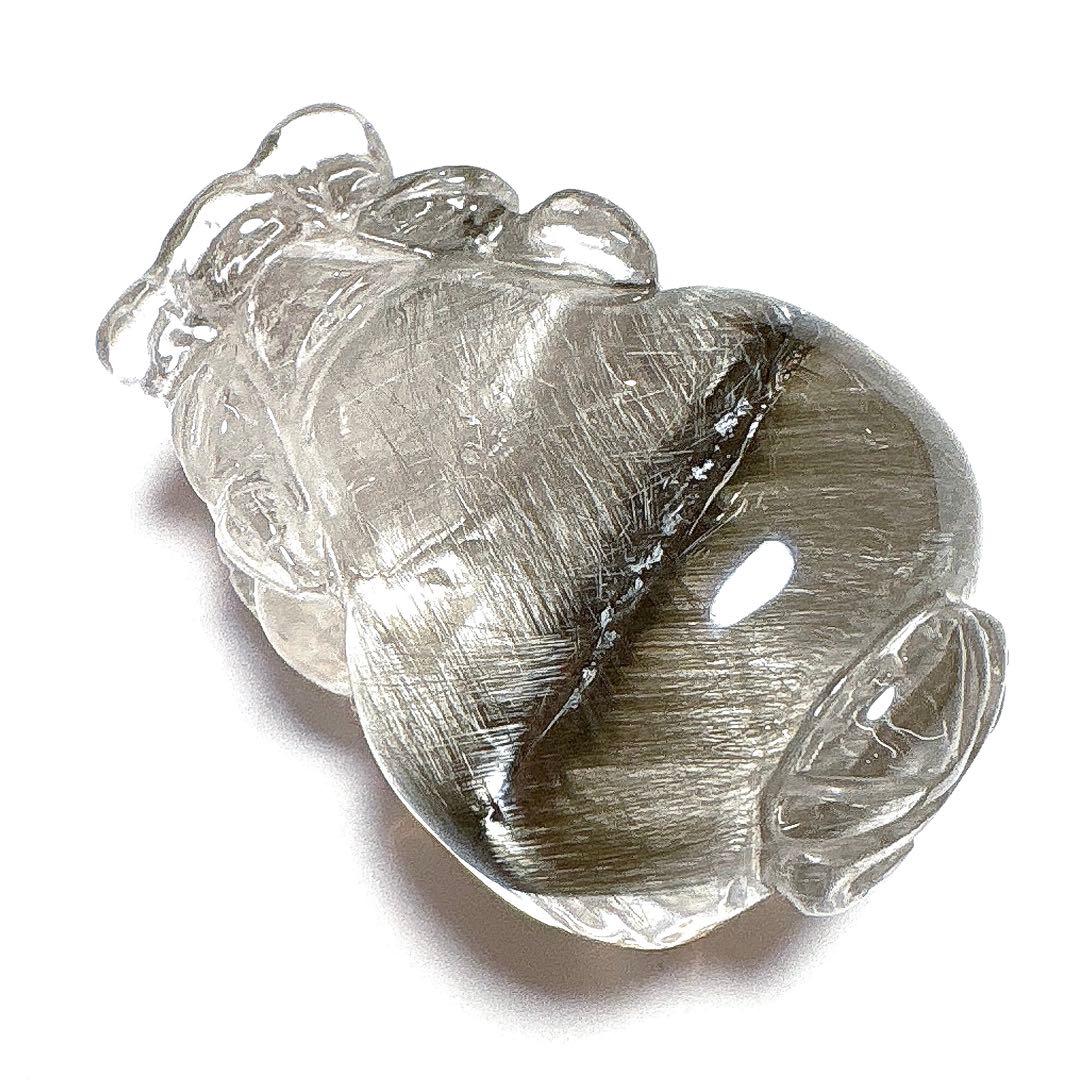 【家宝級】最高品質　プラチナルチルクォーツ　貔貅　置物　箱付