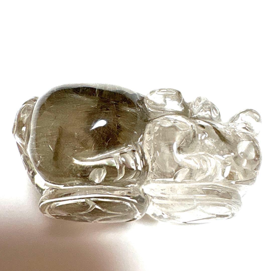 【家宝級】最高品質　プラチナルチルクォーツ　貔貅　置物　箱付