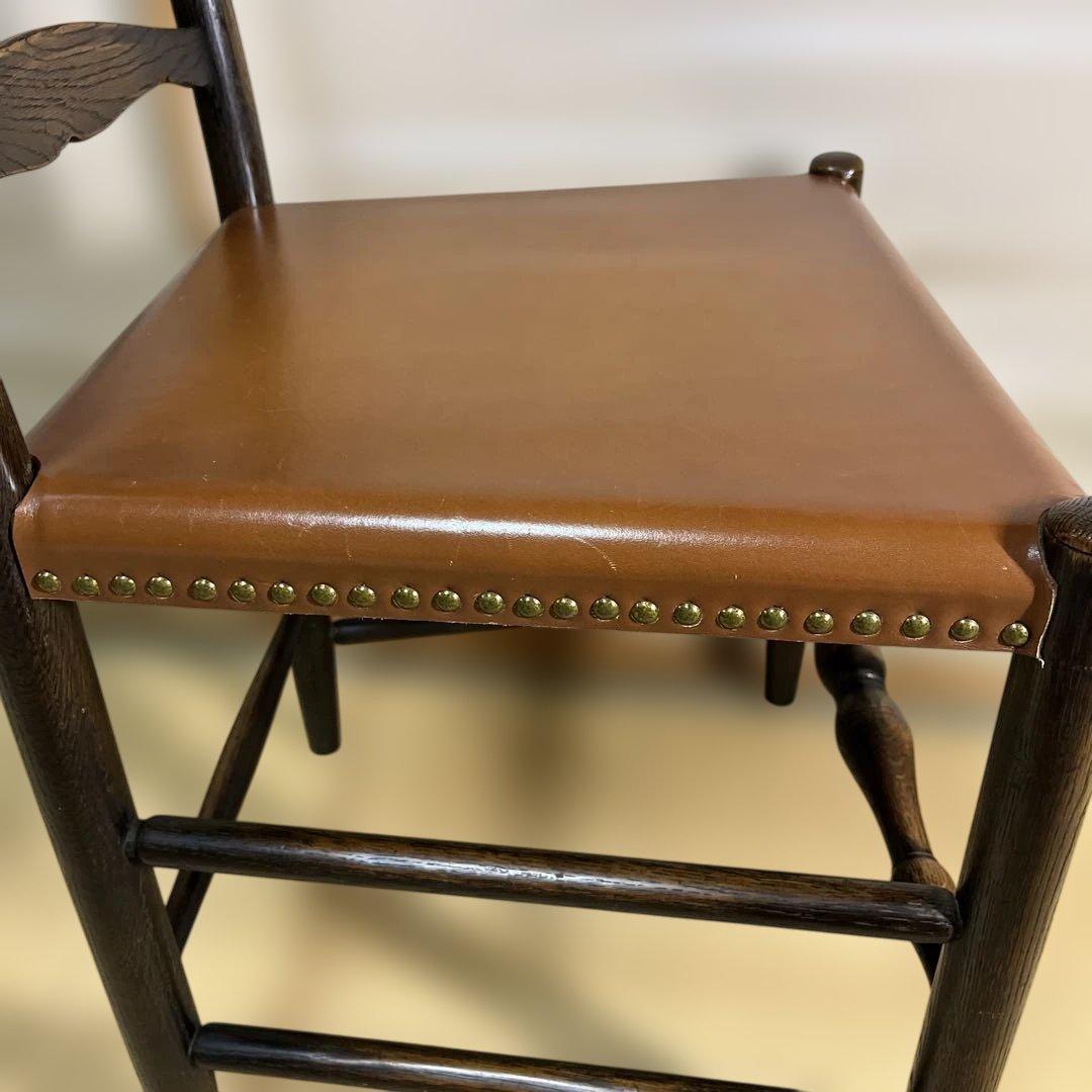 PROVINCIAL ラダーバックチェア　飛騨産業　プロヴィンシャル　革張替済