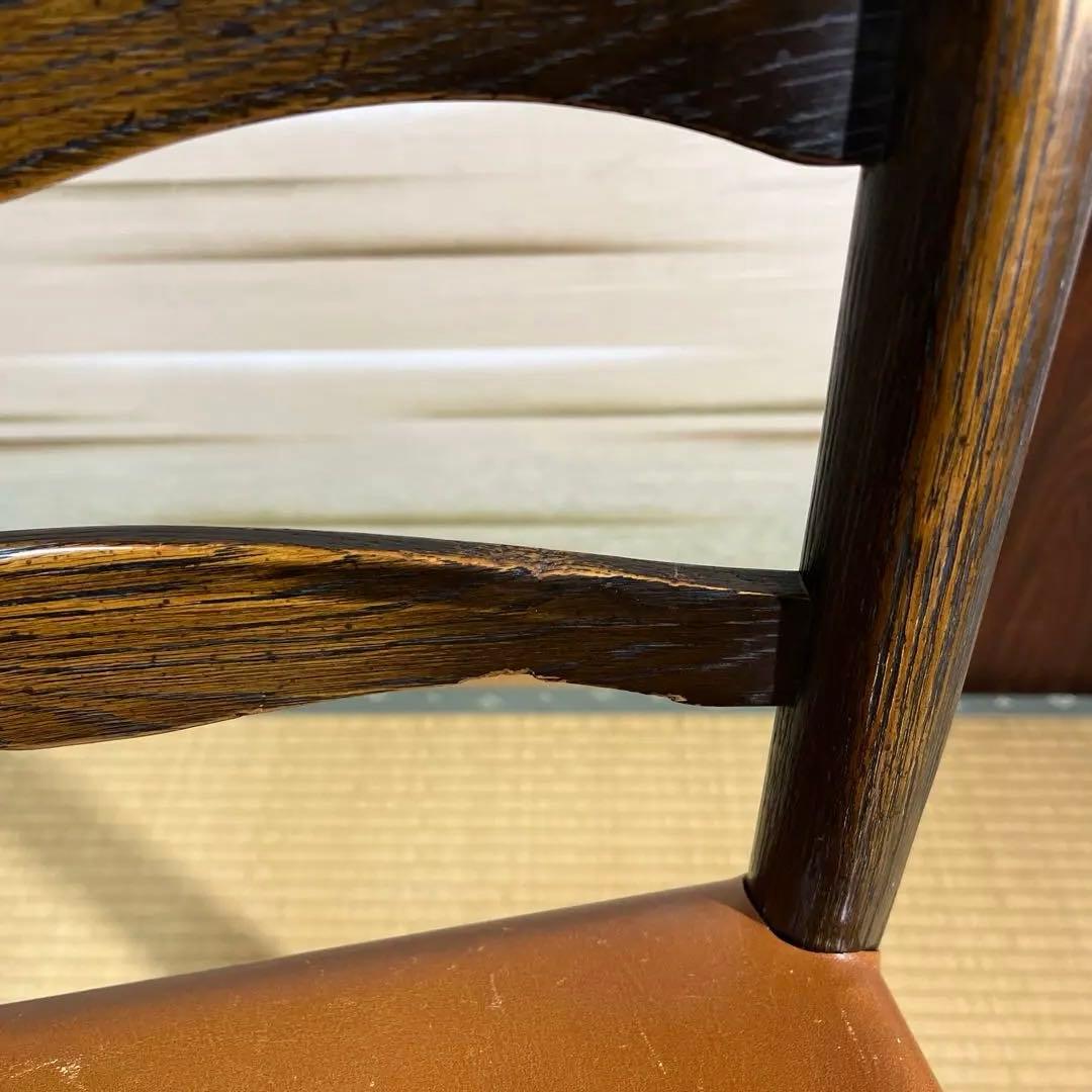 PROVINCIAL ラダーバックチェア　飛騨産業　プロヴィンシャル　革張替済