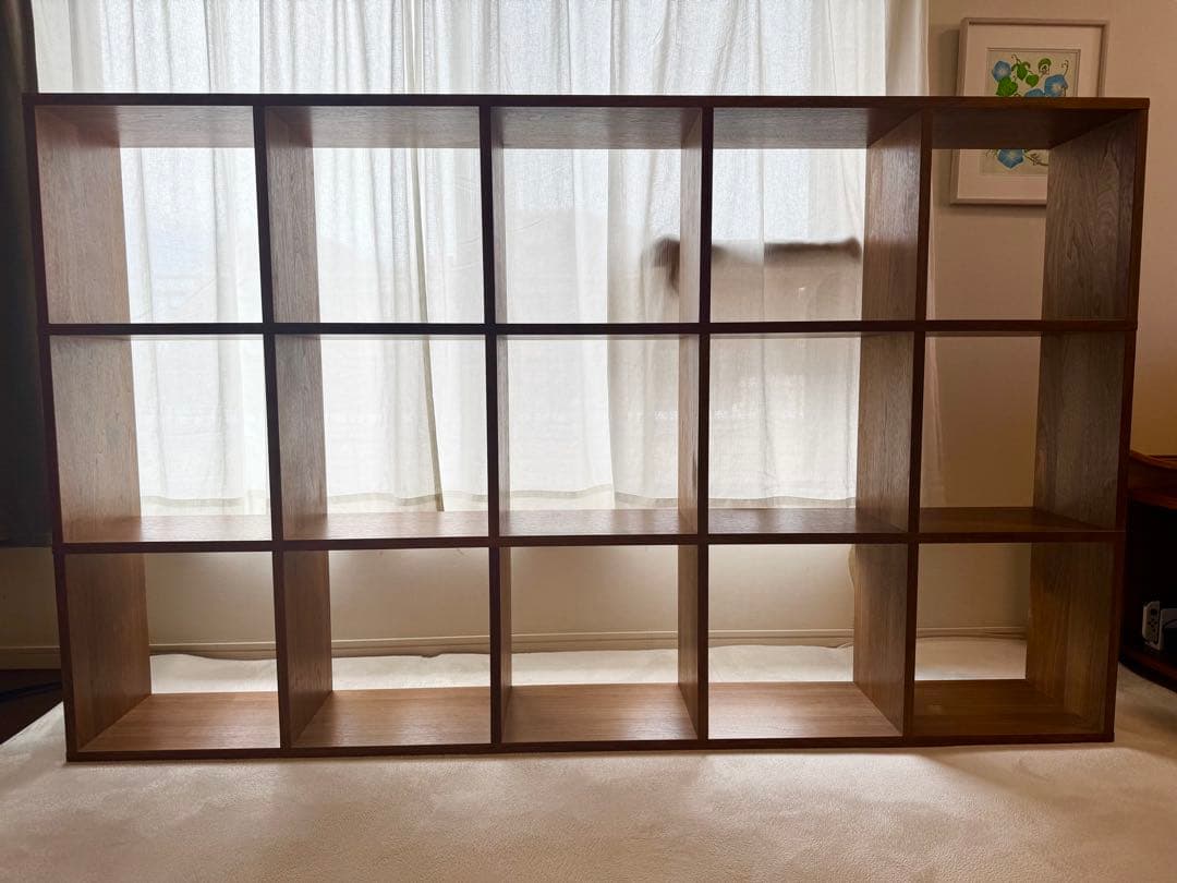 無印良品　スタッキングシェルフ　5段×3列　ウォールナット